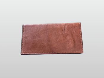 Bison Brown Leather Checkbook Cover