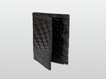 Basket Weave Black Trifold