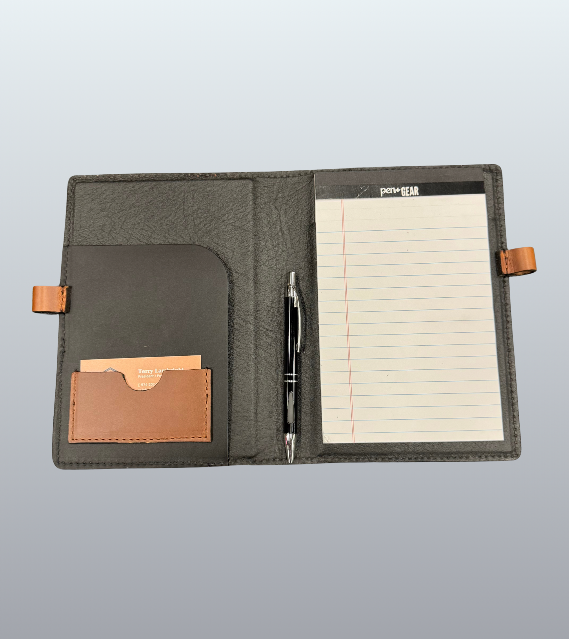 Small Brown Leather Portfolio - Image 2