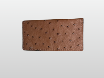 Ostrich Brown Checkbook Cover