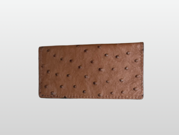 Ostrich Brown Checkbook Cover