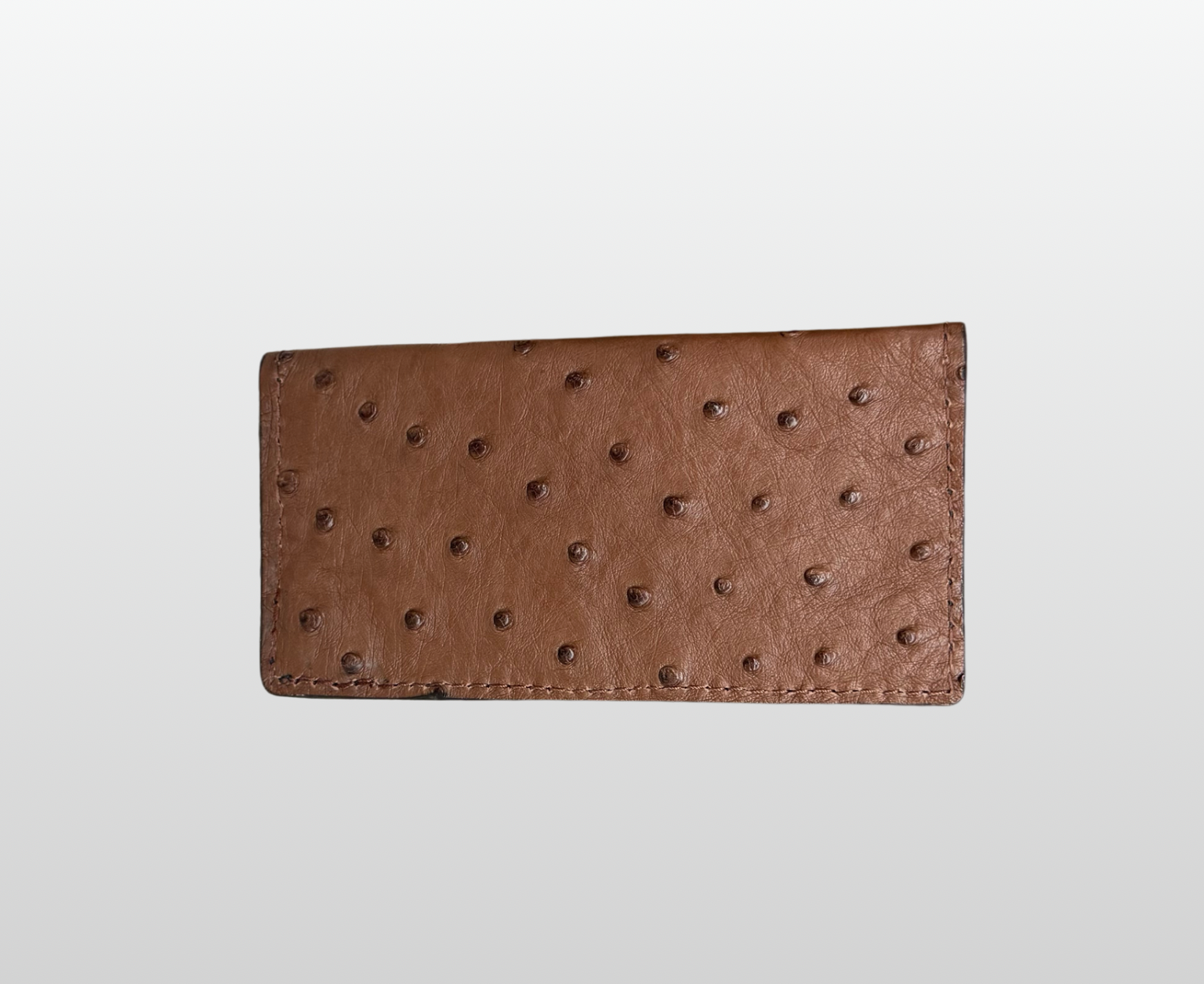 Ostrich Brown Checkbook Cover