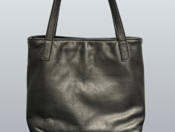 Marcee Black Leather Tote Bag