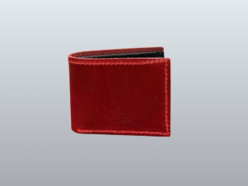 Red Leather Bifold Wallet