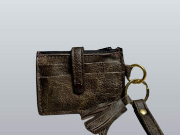 Dark Brown Leather Wristlet Wallet