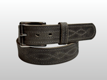 Grey Figure 8 Stitch Leather Belt