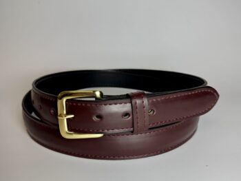 Maroon Raised Center Leather Belt