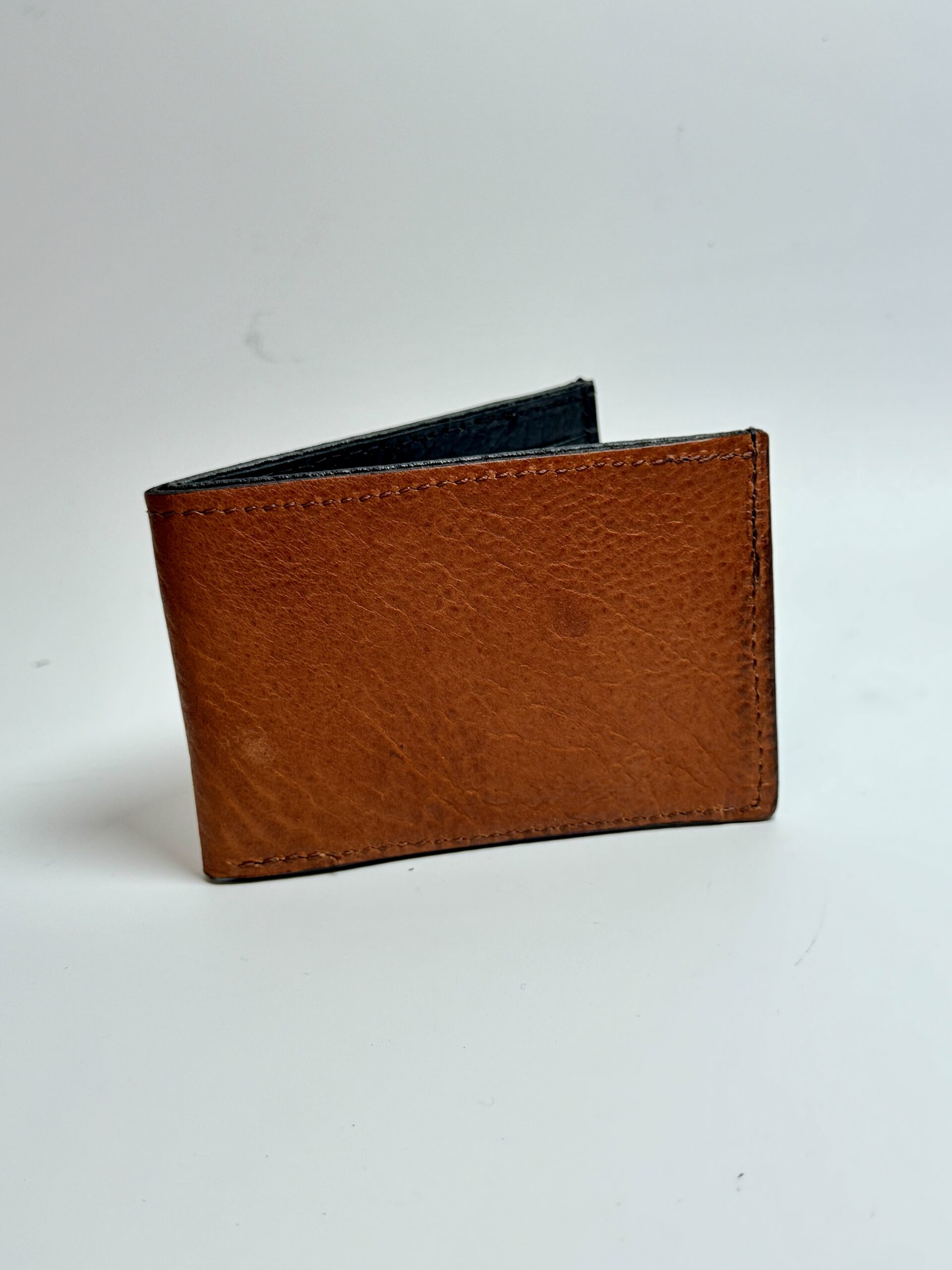 Bison Brown Small Leather Bifold Wallet