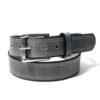 Grey Double Stitch Leather Belt