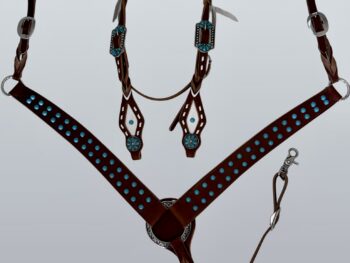 Turquoise Outlaw Breast Collar & Headstall Set