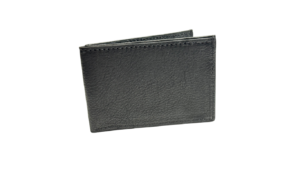 Bison Black Small Leather Bifold Wallet