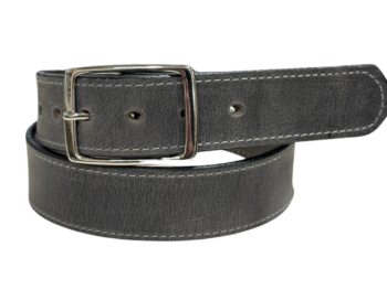 Grey Leather Sports Belt