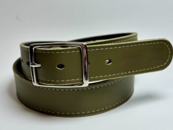 Military Green Leather Sports Belt