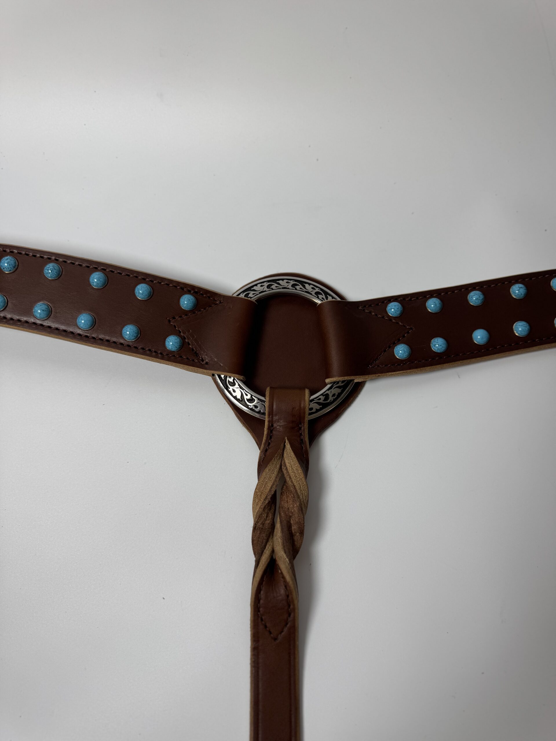 Turquoise Outlaw Leather Breast Collar