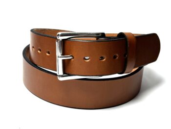 Premium Heavy Light Brown Leather Gun Belt