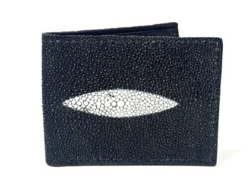 Stingray Black Leather Bifold Wallet