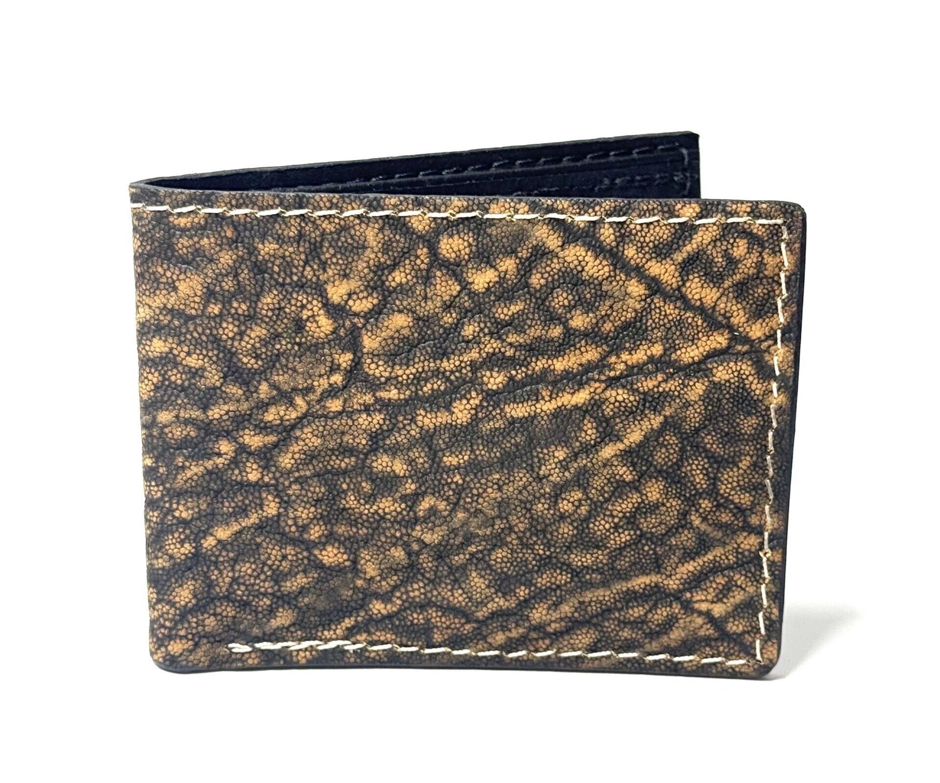 Elephant Antique Saddle Safari Leather Bifold Wallet