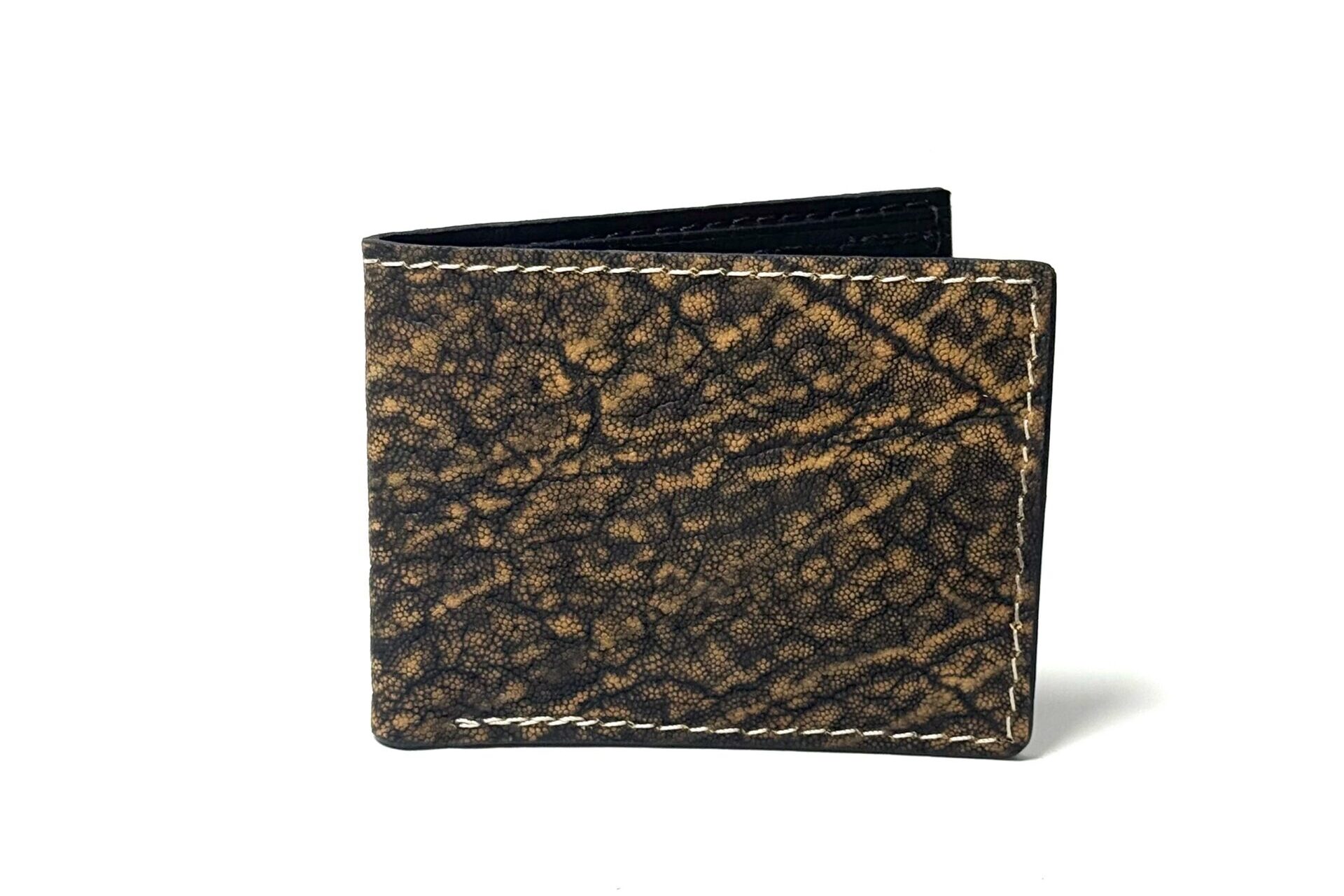 Elephant Antique Saddle Safari Leather Bifold Wallet