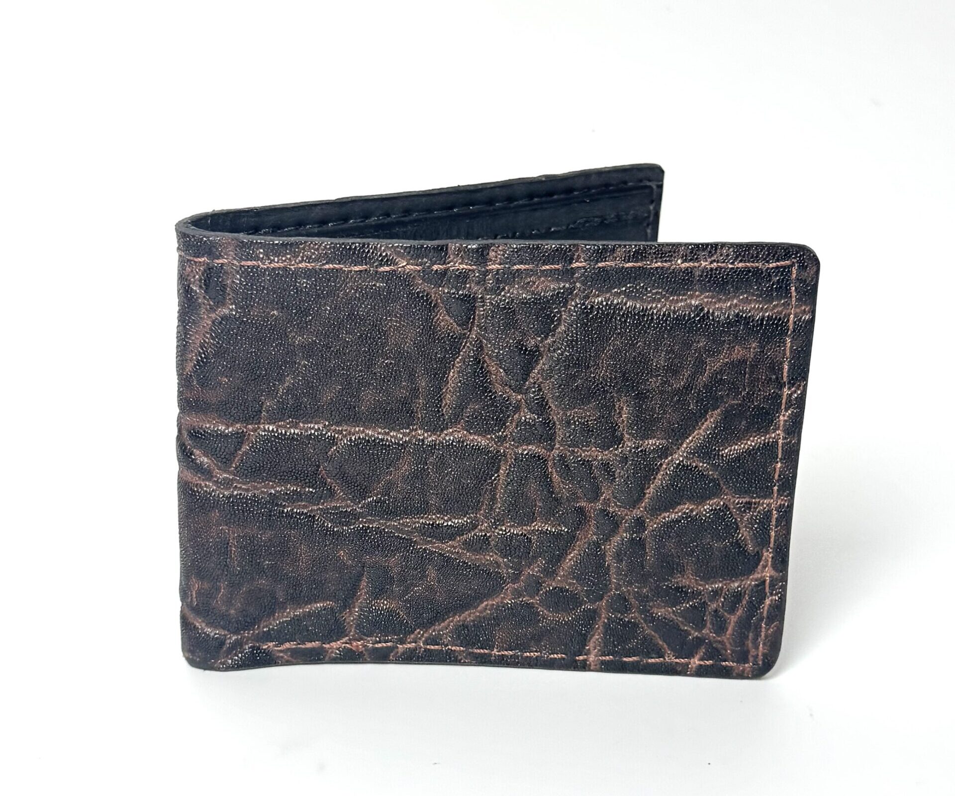 Elephant Nicotine Leather Bifold Wallet