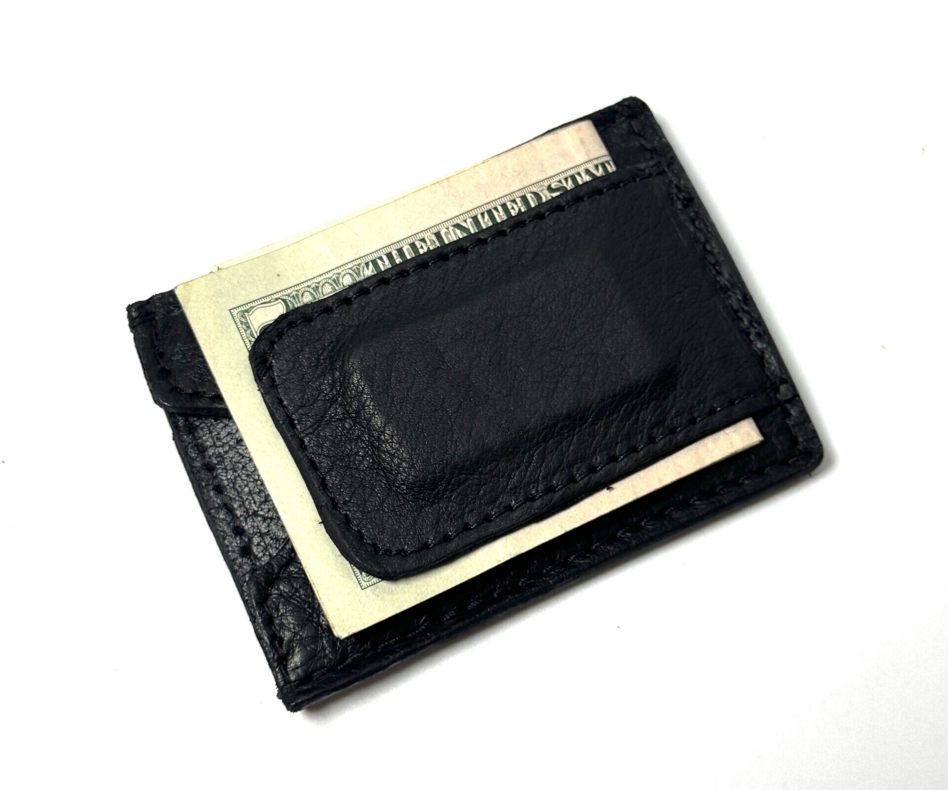 Bison Leather Money Clip Wallet