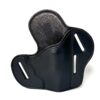 Black 3-slot OWB J-frame leather holster with adjustable cant