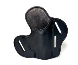 Black 3-slot OWB J-frame leather holster with adjustable cant
