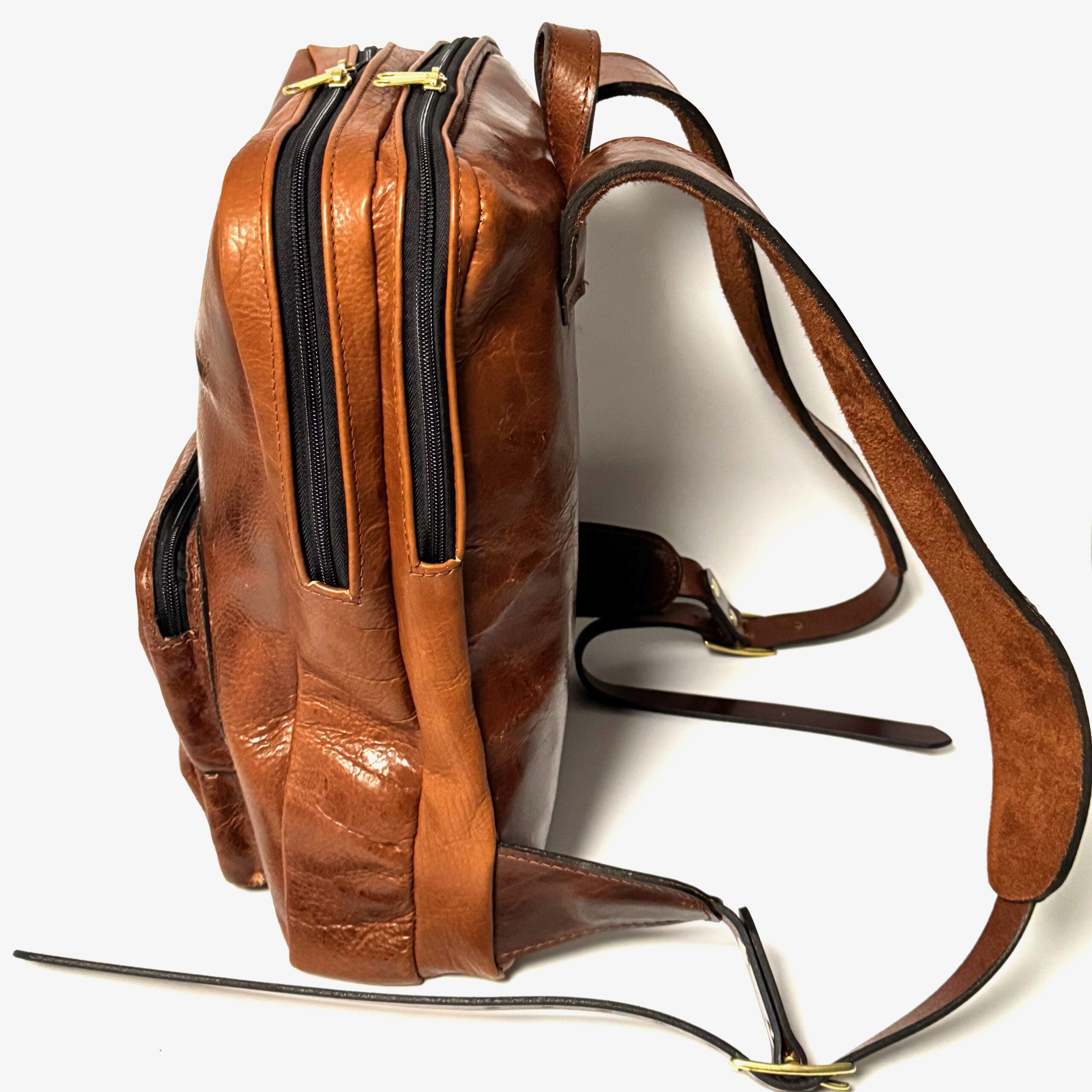 American Bison backpack with leather shoulder straps