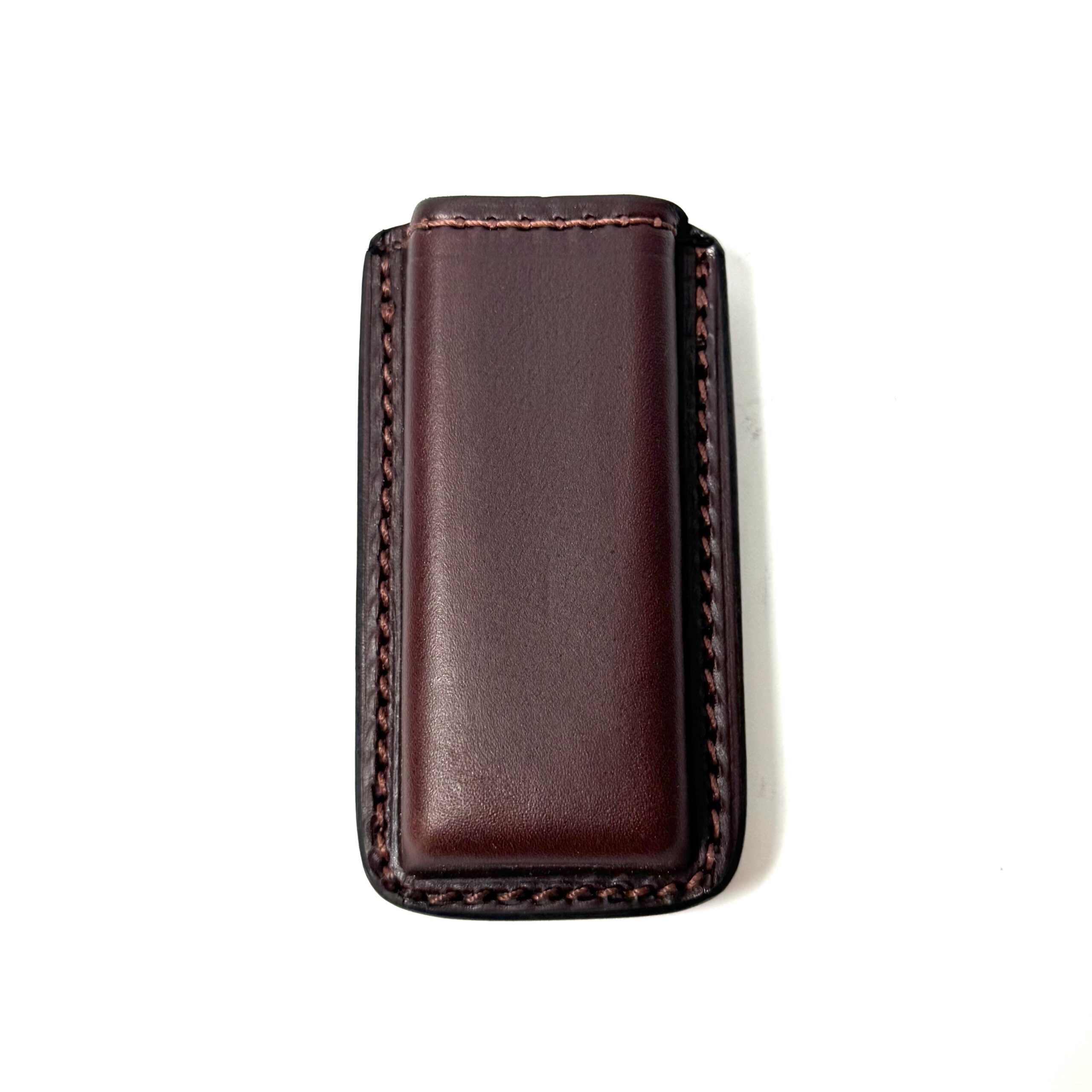 Brown Amish made cowhide leather magazine carrier