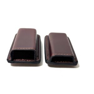 Brown cowhide leather single and double stack magazine carriers
