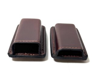 Brown cowhide leather single and double stack magazine carriers
