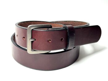 Premium heavy brown leather belt Amish made from full grain leather