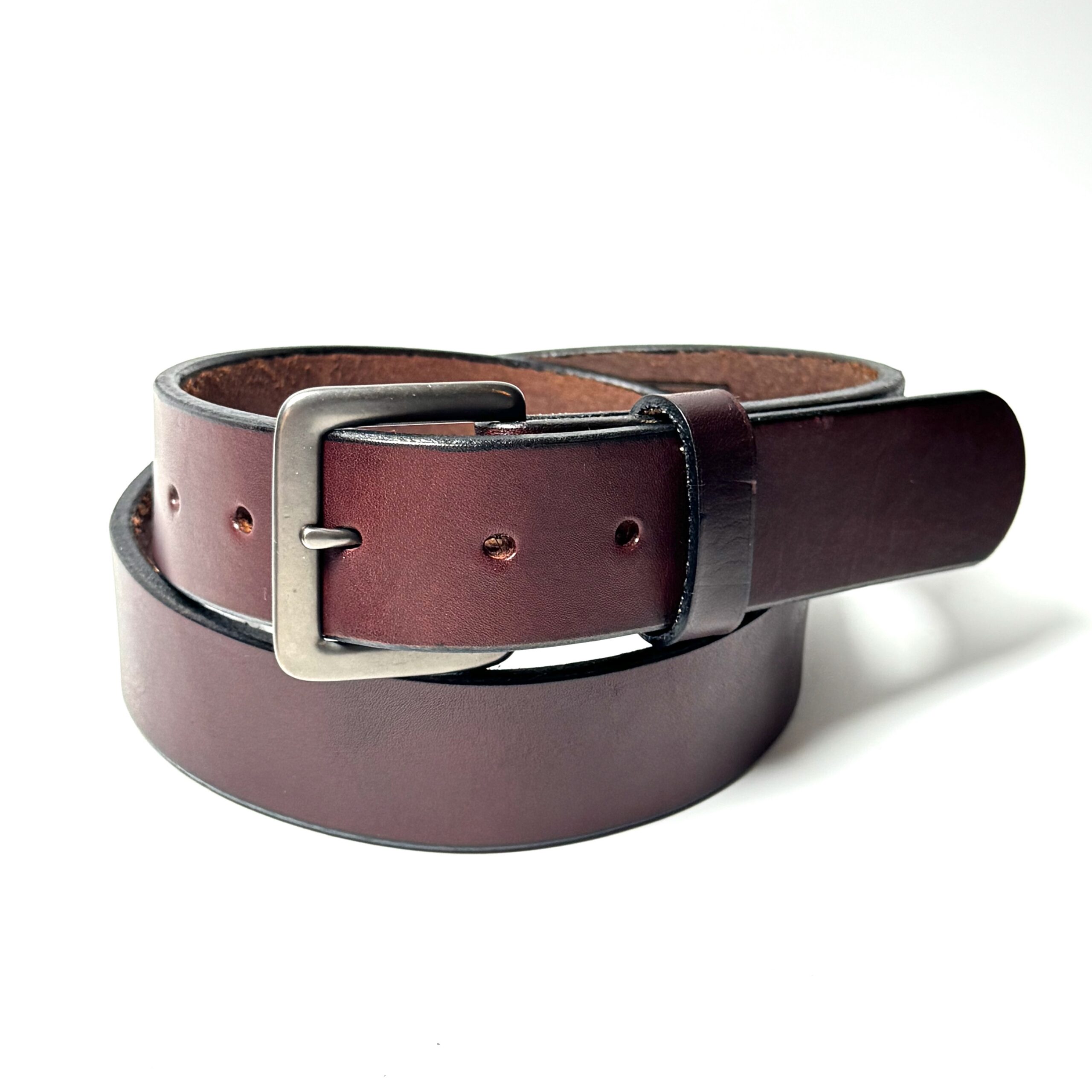 Premium heavy brown leather belt Amish made from full grain leather