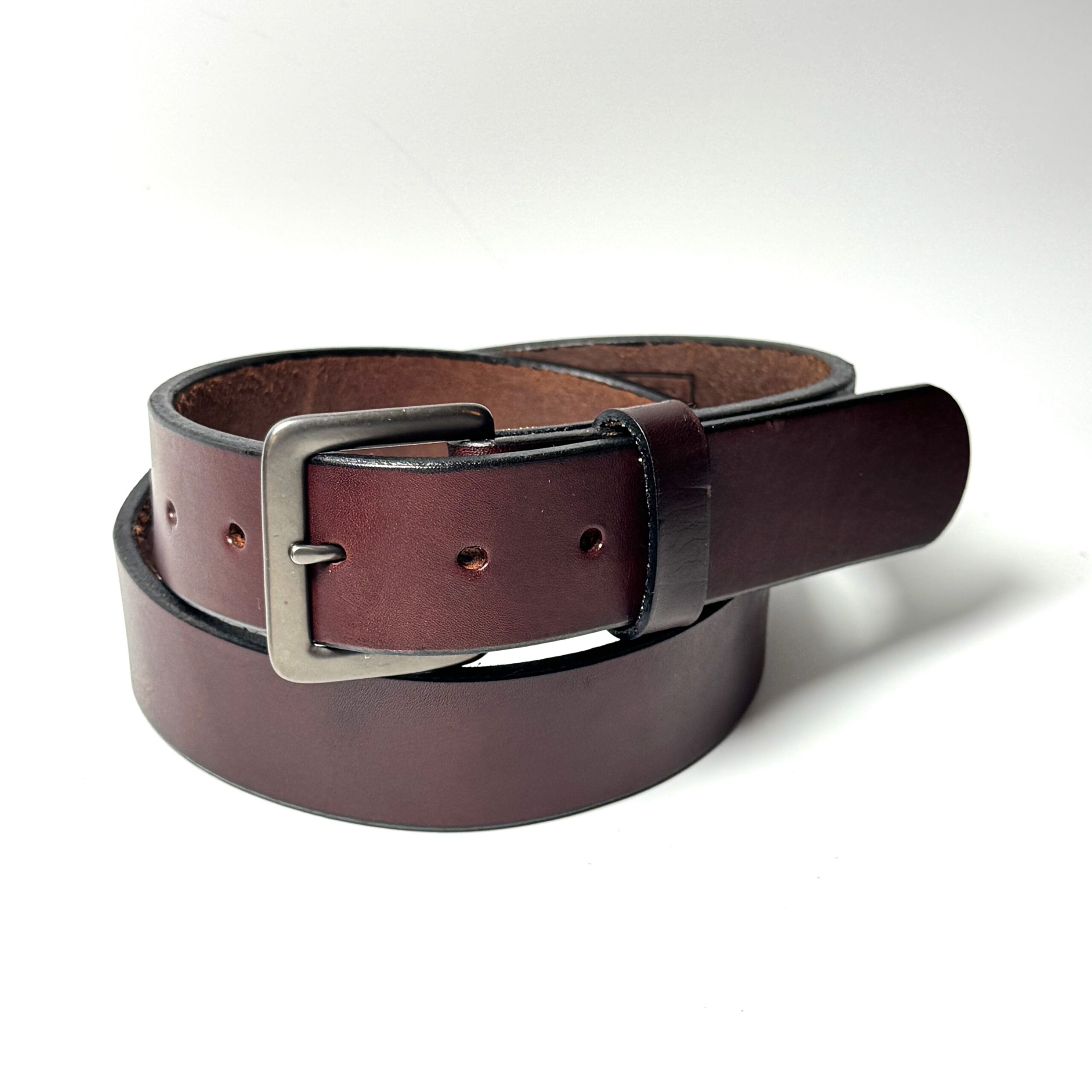 Premium heavy brown leather belt Amish made from full grain leather